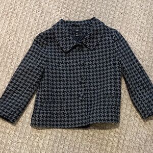 H&M Women's Houndstooth Blazer - Black and Gray Checkered